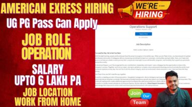 American Express Recruitment 2023 🔥🔥| Work From Home Jobs | 12th Pass Job | Online Jobs at Home