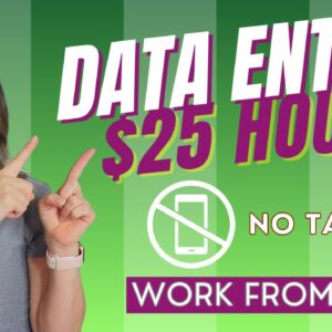 $25 Hour No Talking DATA ENTRY Remote Work From Home With No College Degree Needed | USA Only