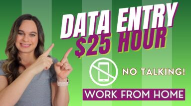 $25 Hour No Talking DATA ENTRY Remote Work From Home With No College Degree Needed | USA Only