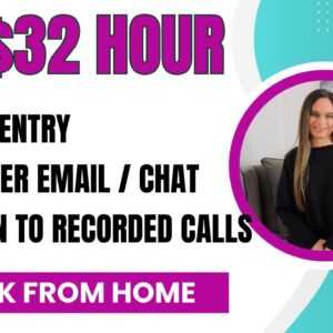 NO Phones! $15 - $32 Hour Data Entry, Answering Email, Listening To Calls & More Work From Home Jobs