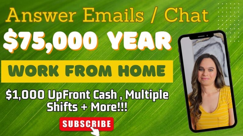 $1,000 Upfront Bonus! Work From Home Jobs Paying Up To $75,000 Year | No College Degree Needed | USA