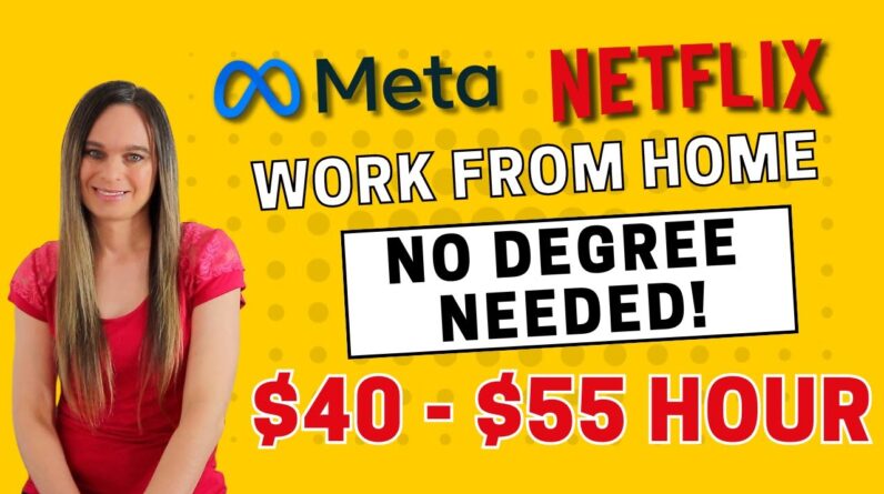 $40 - $55 Hour Meta & Netflix Work From Home Jobs | Administrative & Tagging Videos | No Degree |USA