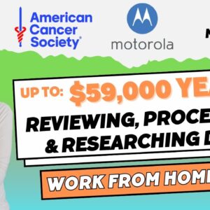 Up To $59,000 Year Work From Home Jobs Reviewing Data, Processing Data, Researching Data, & More